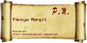 Pántya Margit névjegykártya